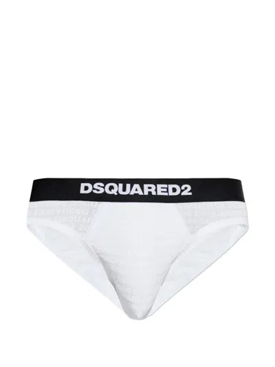 Dsquared2 Logo-print Waistband Briefs In White