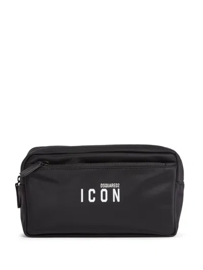 Dsquared2 Logo-print Wash Bag In Black