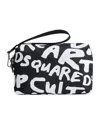 Dsquared2 Denim Clutch With Contrasting Print In Black