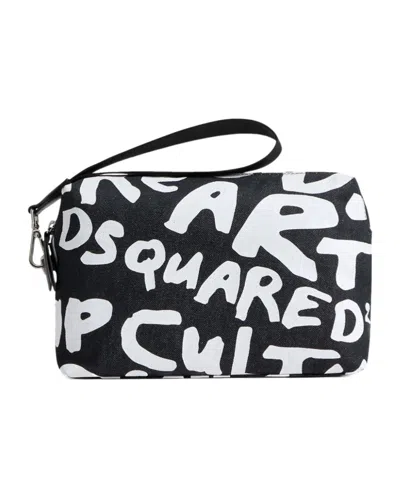 Dsquared2 Logo-print Wash Bag In Black