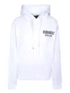 Dsquared2 Logo Print White Sweatshirt With Drawstring Hood In White