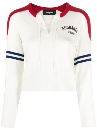 Dsquared2 Logo-print Wool Jumper In White