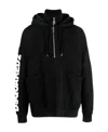 Dsquared2 Logo-printed Half-zipped Drawstring Hoodie In Black