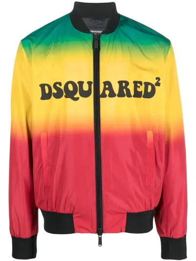 DSQUARED2 LOGO-PRINT ZIP-UP JACKET