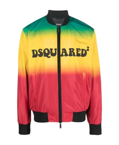 DSQUARED2 DSQUARED2 LOGO PRINTED ZIPPED BOMBER JACKET