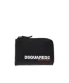 Dsquared2 Logo-print Zip-up Wallet In Black