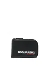 Dsquared2 Logo-print Leather Wallet In Black