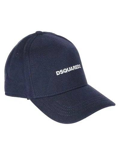 Dsquared2 Logo Printed Baseball Cap In Blue