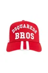 Dsquared2 Two-tone Baseball Cap With Curved Peak In Rosso