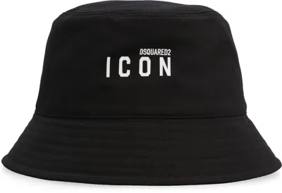 Dsquared2 Logo Printed Bucket Hat In Black