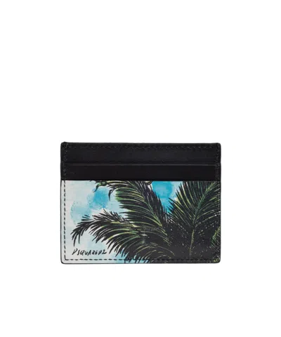 Dsquared2 Logo Printed Card Case In Black