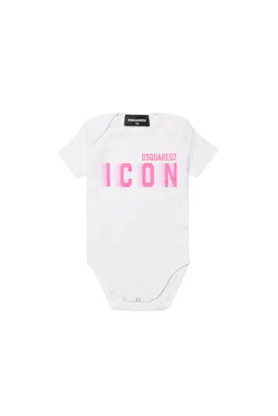 Dsquared2 Babies' Logo-printed Crewneck Body In White
