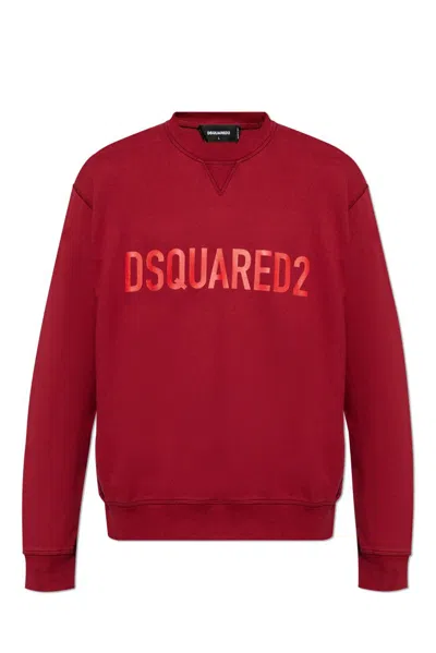 Dsquared2 Logo Printed Crewneck Sweatshirt In Red