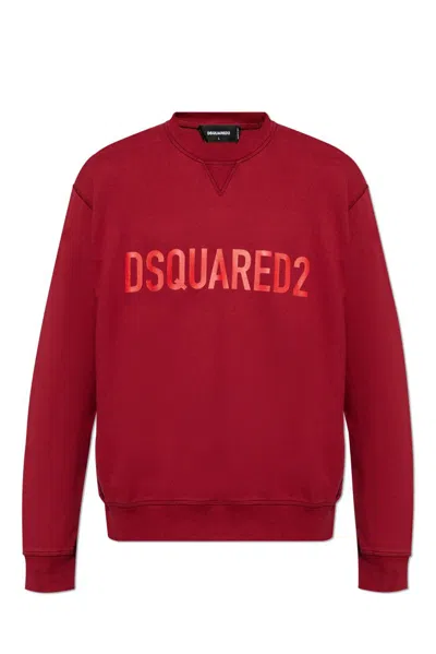 Dsquared2 Logo-print Cotton Sweatshirt In Red