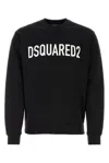 Dsquared2 Cotton Crewneck Sweater With Ribbed Hem In Black