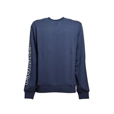 Dsquared2 Kids' Logo Printed Crewneck Sweatshirt In Blue