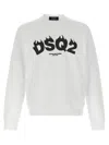 Dsquared2 Crew Neck Sweater Ribbed Cuffs In White