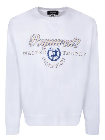 Dsquared2 Logo Printed Crewneck Sweatshirt In White