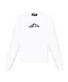 Dsquared2 Long Sleeve T-shirt With Contrasting Icon Print In Cotton Man In White