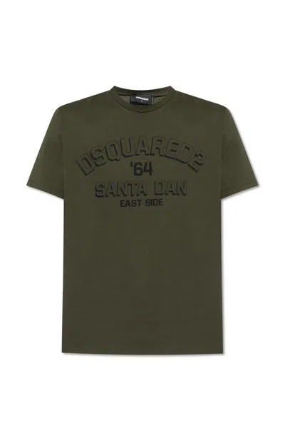 Dsquared2 Logo Printed Crewneck T-shirt In Green