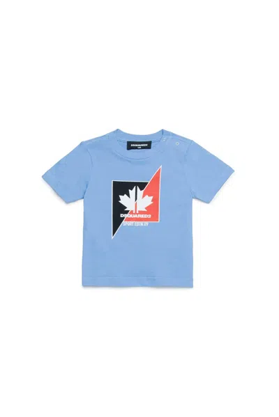 Dsquared2 Kids' Logo-print Cotton T-shirt In Blue