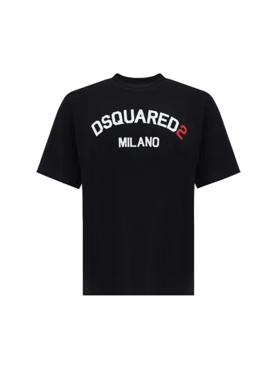 Dsquared2 Logo Printed Crewneck T-shirt In Black