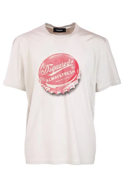 Dsquared2 Logo Printed Crewneck T-shirt In Multicolor