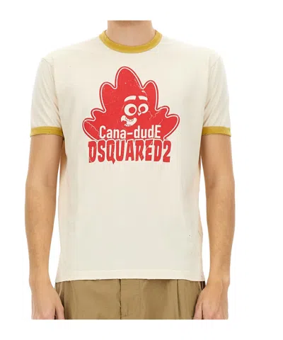 Dsquared2 Logo Printed Crewneck T-shirt In White