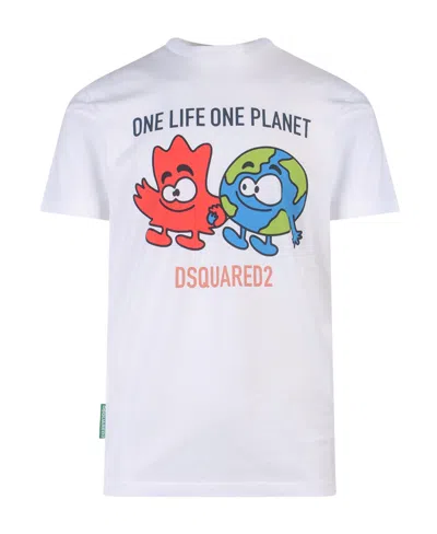 Dsquared2 Logo Printed Crewneck T-shirt In White