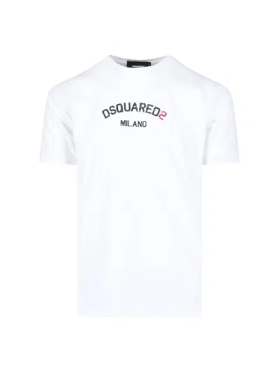 DSQUARED2 LOGO PRINTED CREWNECK T-SHIRT