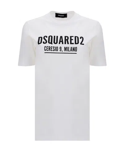 Dsquared2 Logo Printed Crewneck T-shirt In White