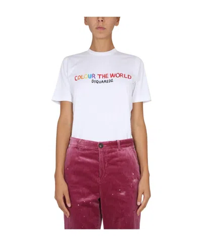DSQUARED2 DSQUARED2 LOGO PRINTED CREWNECK T-SHIRT