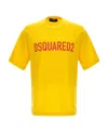 Dsquared2 Crew Neck T-shirt Side Slits In Yellow