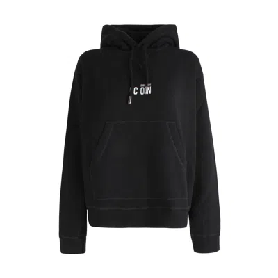 Dsquared2 Logo Printed Drawstring Hoodie In Black