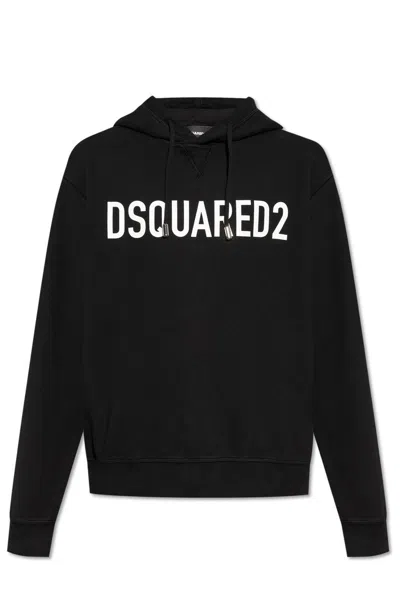 DSQUARED2 LOGO PRINTED DRAWSTRING HOODIE