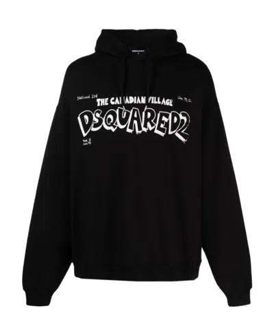 DSQUARED2 DSQUARED2 LOGO PRINTED DRAWSTRING HOODIE