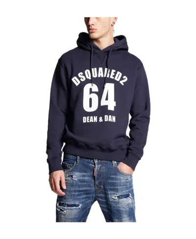 Dsquared2 Logo Printed Drawstring Hoodie In Black