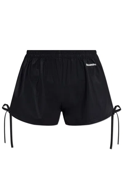 Dsquared2 Elastic Waist Shorts In Black