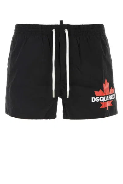 DSQUARED2 LEAF LOGO PRINT SWIM SHORTS