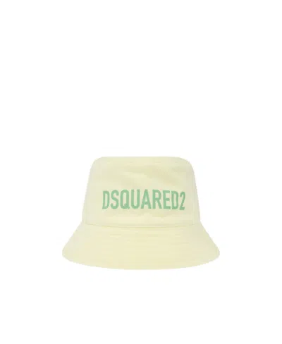 Dsquared2 Logo Printed Fisherman's Hat In Yellow