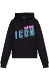 Dsquared2 Logo-print Drawstring Cotton Hoodie In Black