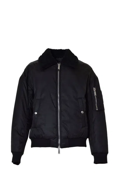 Dsquared2 Logo-printed Long-sleeved Bomber Jacket Jacket In Nero