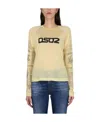 Dsquared2 Logo-printed Long-sleeved Crewneck Top In Nude