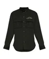 Dsquared2 Button-down Icon Shirt With Utility Pockets In Black