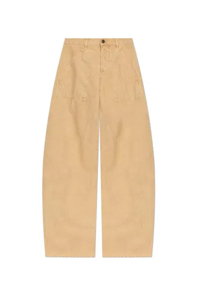 Dsquared2 Mid-rise Boyfriend Trousers In Beige