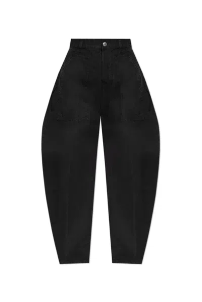Dsquared2 High-waisted Boyfriend Trousers In Black