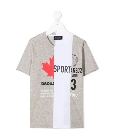 Dsquared2 Logo Printed Round Collar T-shirt In White
