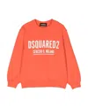 Dsquared2 Logo Printed Round Neck Sweater In Orange