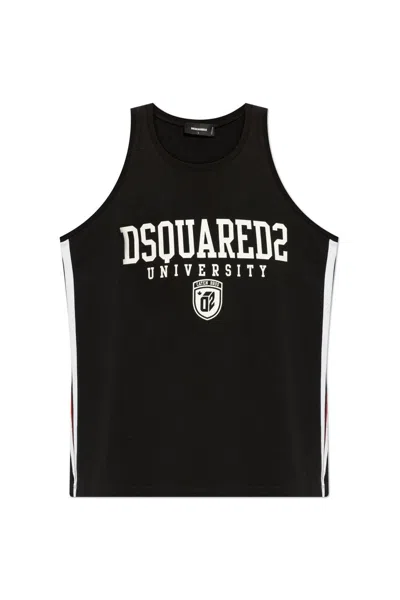 Dsquared2 Logo-printed Round Neck Tank Top In Black