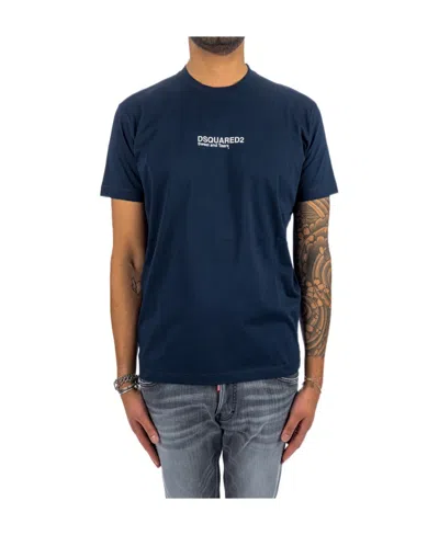 Dsquared2 Logo Printed Short-sleeved T-shirt In Blue